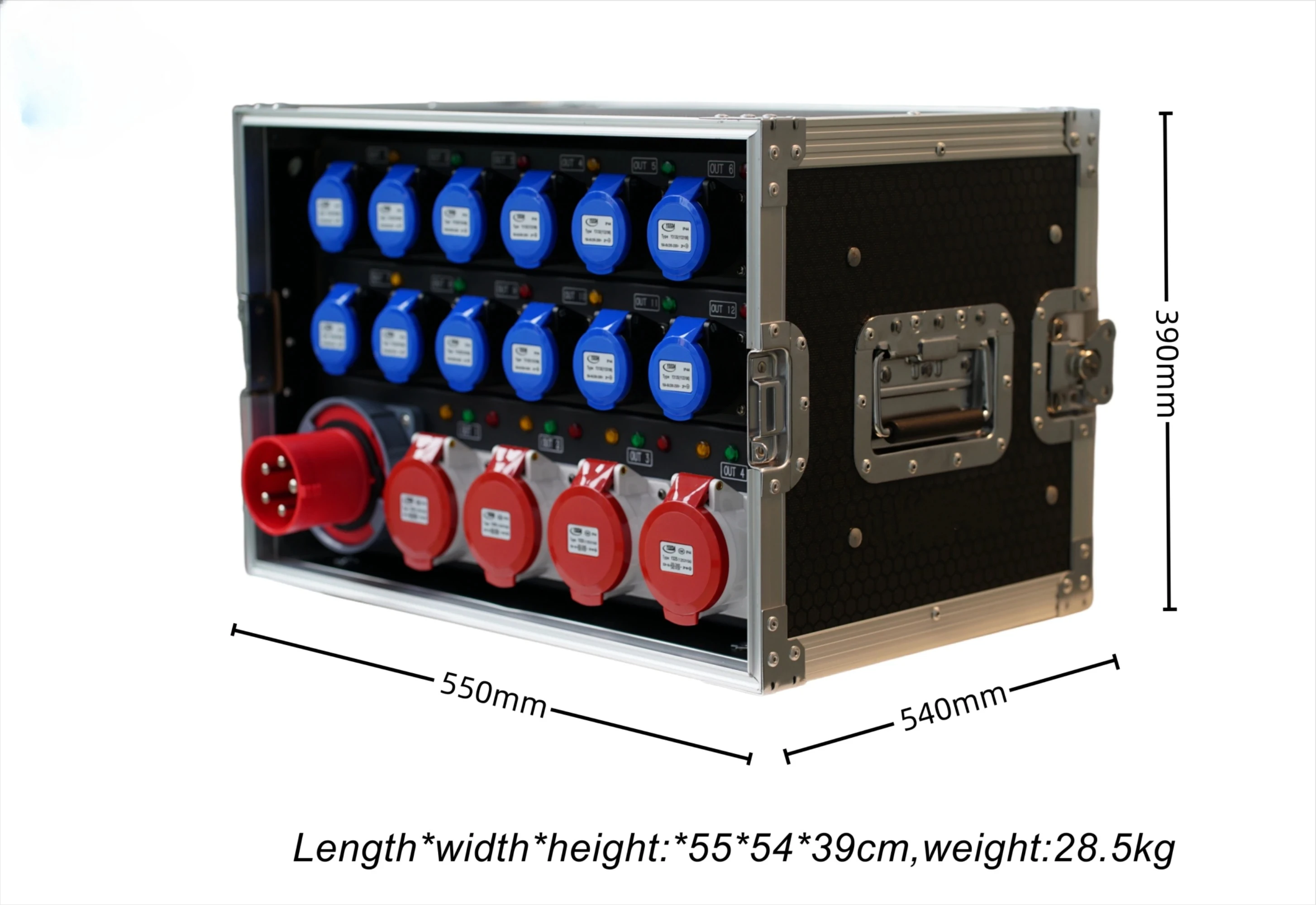 New Stage Equipment Power Distribution Box 63A 3 Phase Input 12 Channels 16A  Output for Stage Power Distro Box