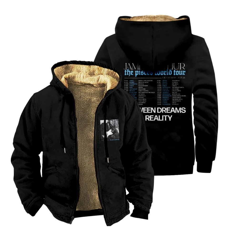 

James Arthur The Pisces World Tour пальто на молнии унисекс с длинными рукавами и капюшоном зимняя куртка уличная парка