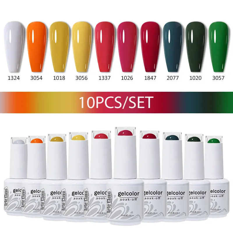 Arte Clavo-Natal Conjunto de esmalte Gel, brilho vermelho verde cores Kit, UV LED Nail Art, Semi permanente Manicure, 10 pcs, 8 pcs, 6 pcs, 4pcs