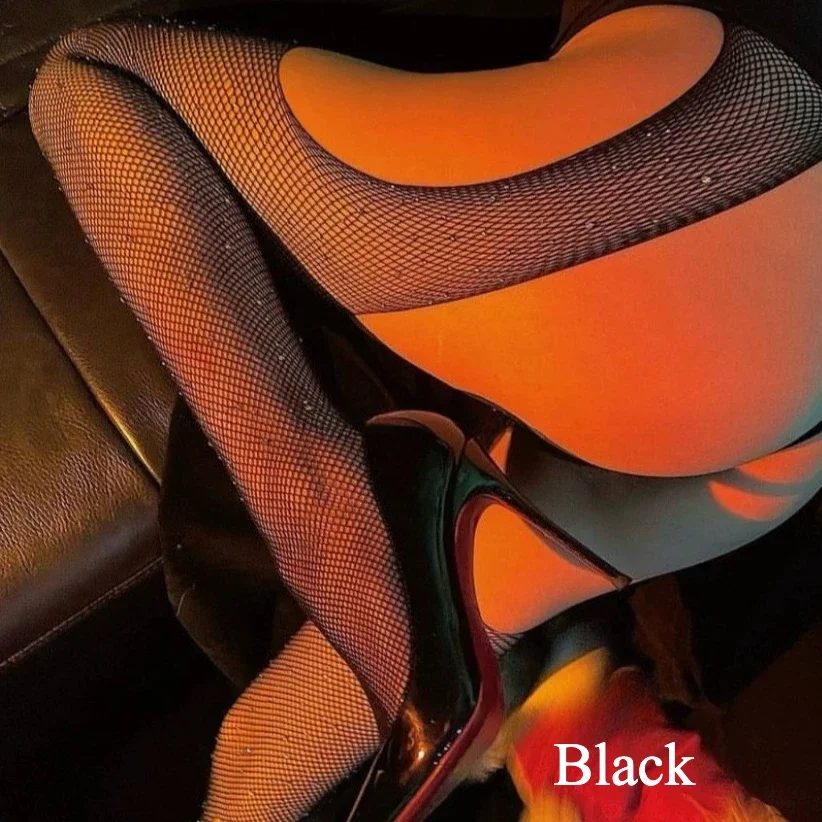 النساء يؤرخ ارتداء ليلة المنشعب الجوارب حجر الراين Bodystockings مثير تألق جوارب طويلة الخريف الشتاء الملابس الداخلية شبكة الجوارب #3