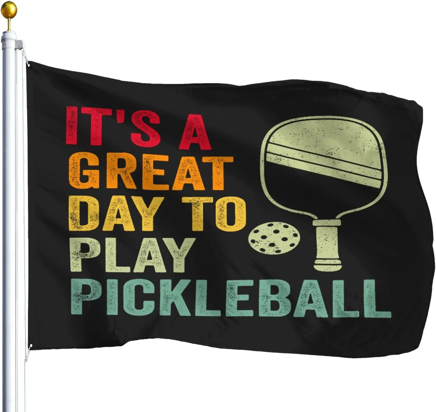 Flagnshow 100% Polyester It's A Great Day To Play Pickleballs Flags