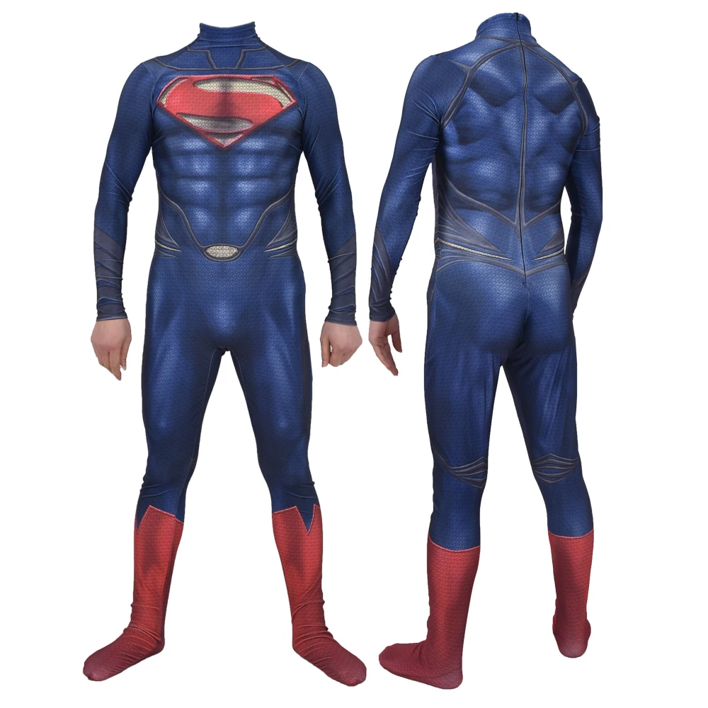 Disfraz de Cosplay de The Man of Steel para adultos y niños, traje Zentai, mono de superhéroe para Halloween