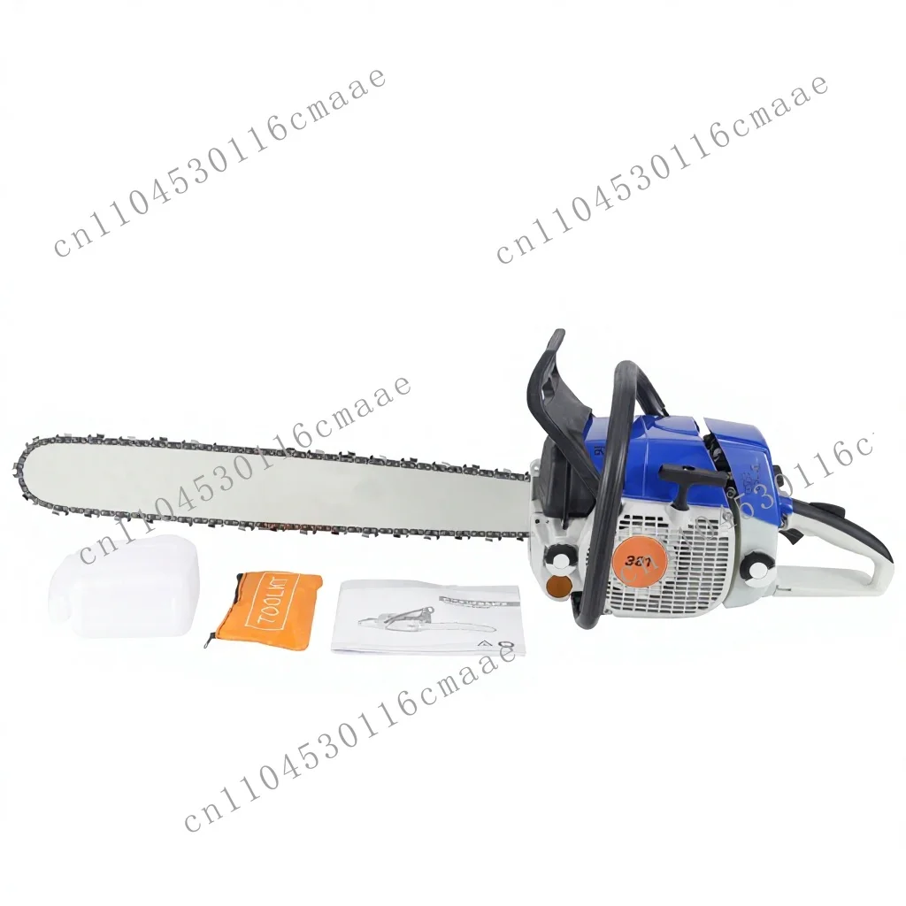 381-1 high-power professional-grade two-stroke engine chain saw with 24-inch guide rod for logging and tree cutting