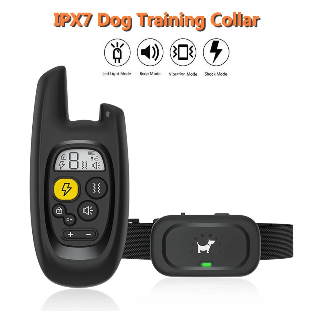 

1600FT Pet Dog Training Collar Waterproof Rechargeable Remote Control 3 Modes Beep Vibration Shock TypeC Charging Keypad Lock