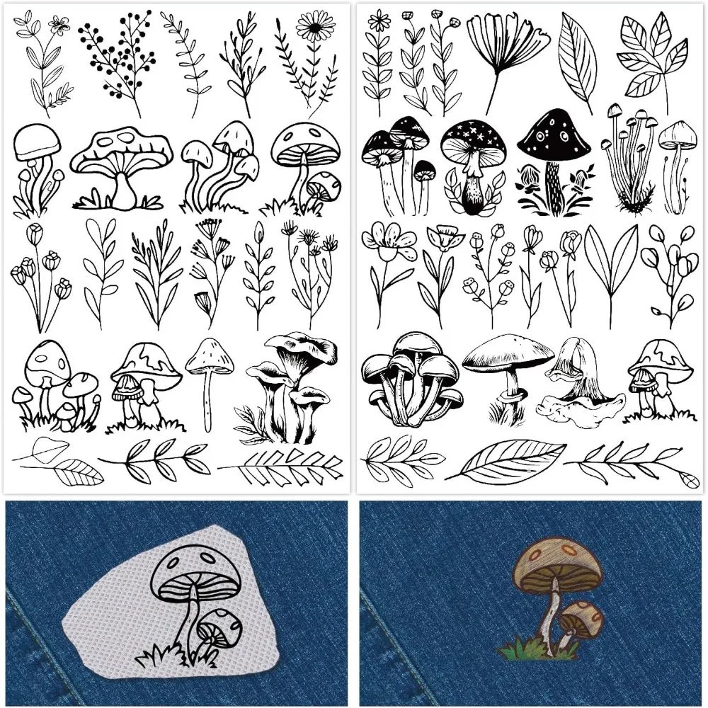 

Water Soluble Embroidery Patterns Mushroom Patterns Transfers Stick Stitch Broidery Tear Away Embroideries Stick and Stitch