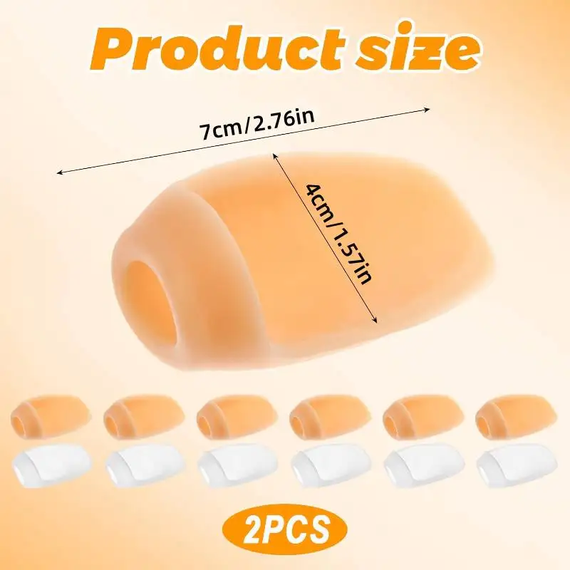 2pcs Gel Toe Protection Pads Soft Durable Anti-Slip Toe Protection Pads Toe Friction Cushion Pads Home Accessories