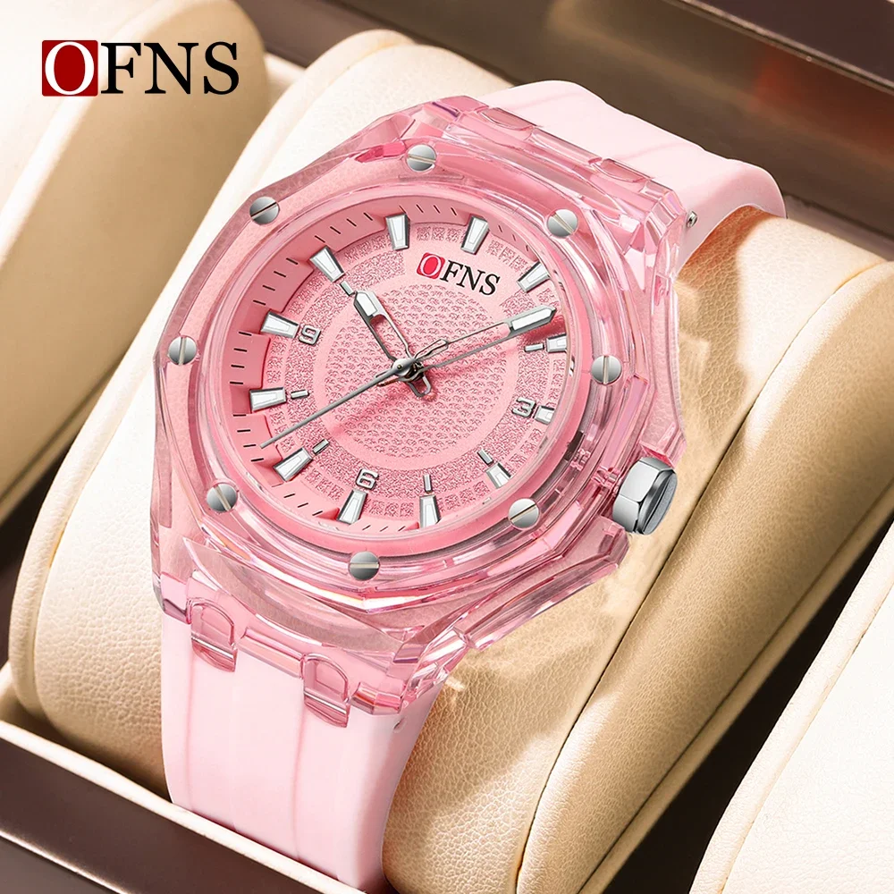 OFNS new 1608 fashionable casual women's quartz watch sports student night light waterproof simple clock casual women's watch 20