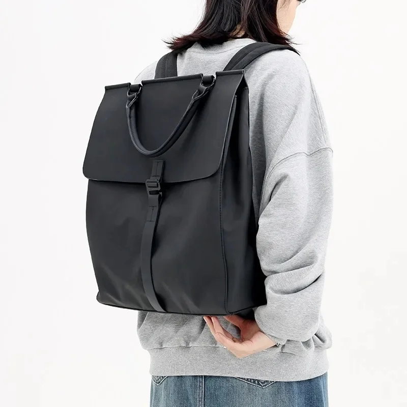 Laptop Bag Niche Design Leather Business Commuting Convertible Waterproof Tote Backpack Unisex Durable Large capacity