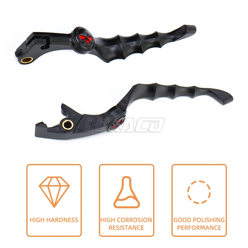 Motorcycle Skull Zombie Brake Clutch Lever Black Handle For Honda Shadow VT750C VT600C VT1100C VTX1300C VF750C CB750 Nighthawk