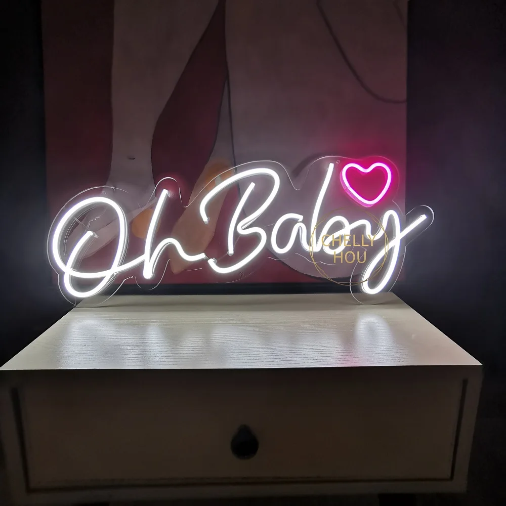 

Oh Baby Neon Sign Custom LED Light Party Flex Clear Acrylic Neon Signs Baby Shower Wedding Party Decoration