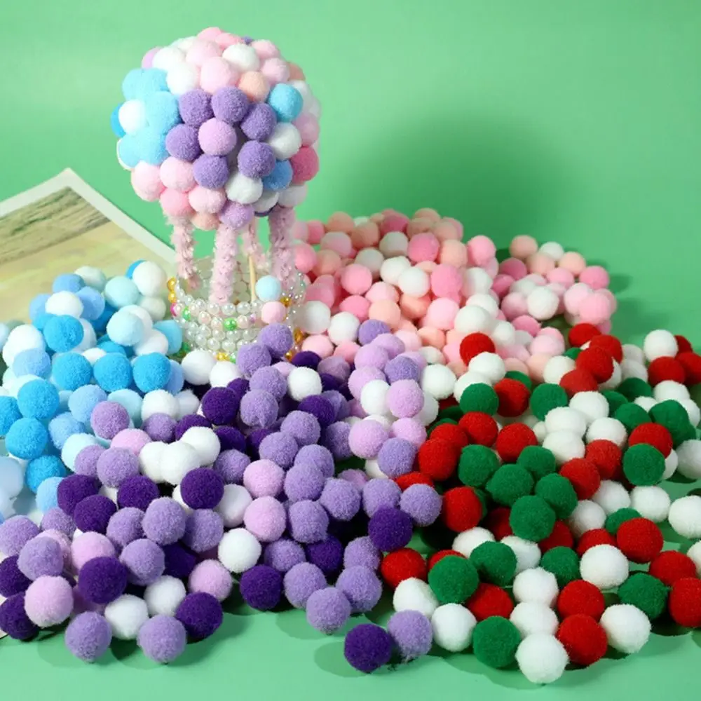 1 Confezione 1 cm/1.5 cm Pompon Palle di Pelliccia Macaron Colori FAI DA TE FAI DA TE Pom Pom Palla Elasticità Morbida FAI DA TE Peluche palla Da Sposa