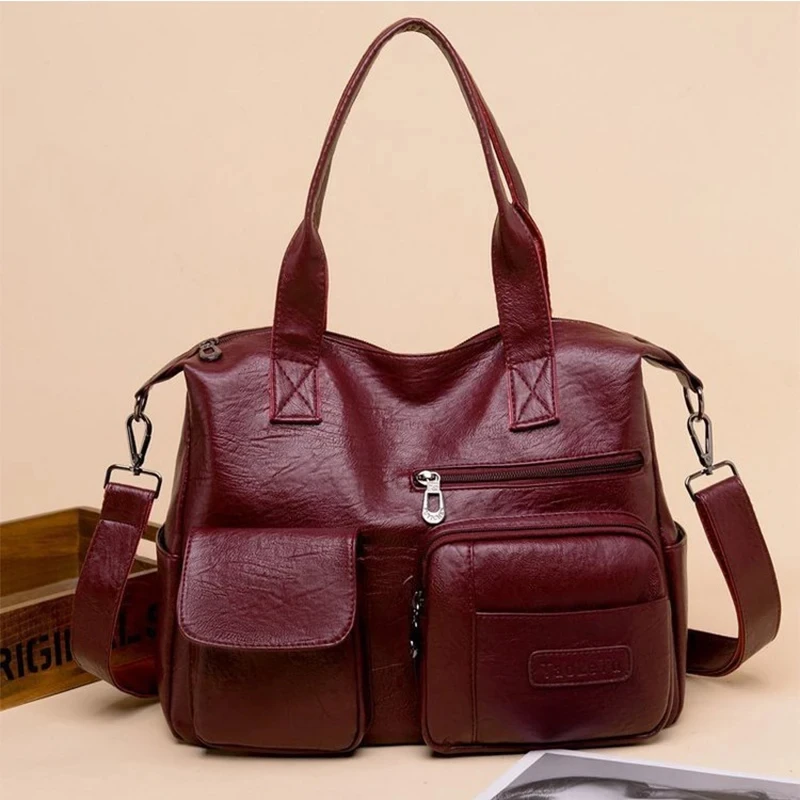 Luksusowe torebki na zakupy Damskie torby na ramię Projektant PU Skórzane torby Crossbody dla kobiet Torba o dużej pojemności Totes