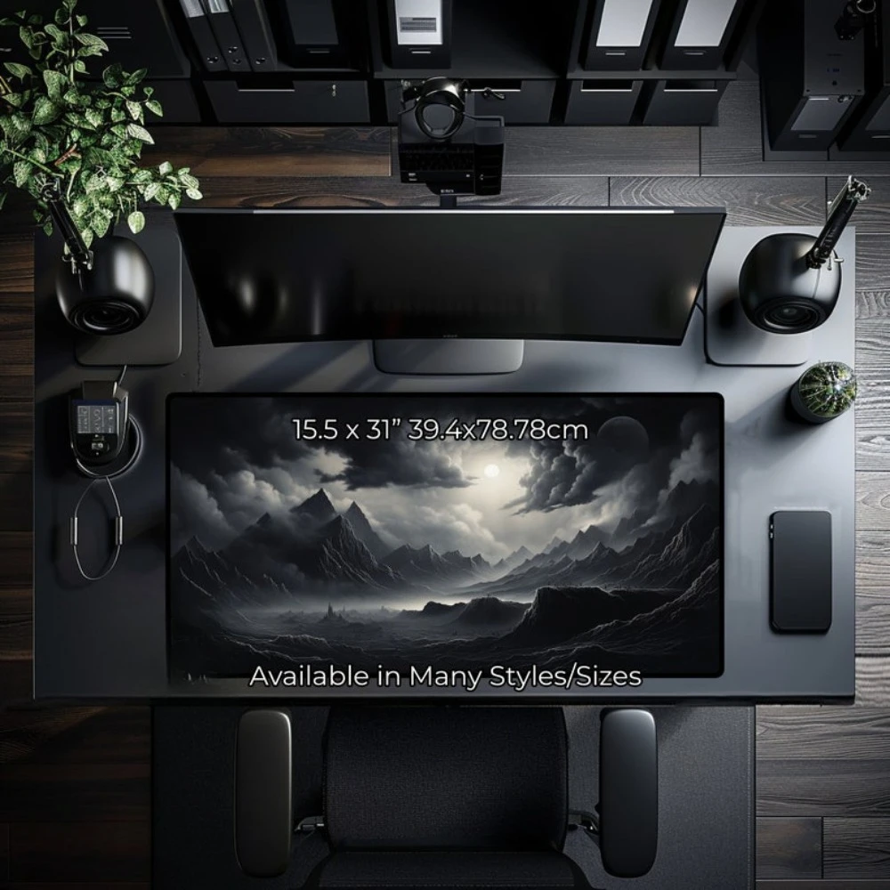 Black Mouse Pad, Aesthetic Mousepad,desk accessories desk organizers and trays alfombrillas gaming mouse pad grande