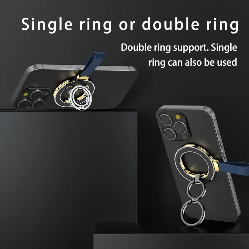 Phone Strong Magnetic Stand with Soft Strap Magnet Holder for Magsafe Cellphones Finger Ring Support for iPhone 13 14 15 Xiaomi
