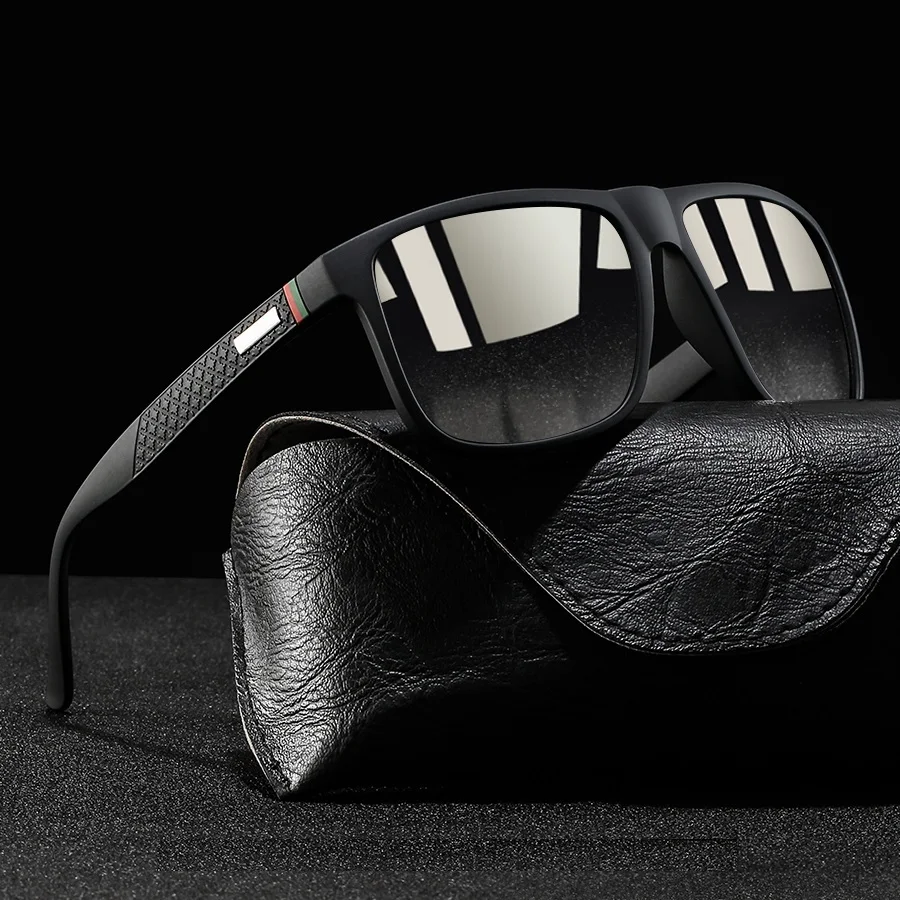 Occhiali da sole quadrati classici alla moda UV400 Uomo Donna Guida Pesca Occhiali da esterno leggeri e alla moda colorati