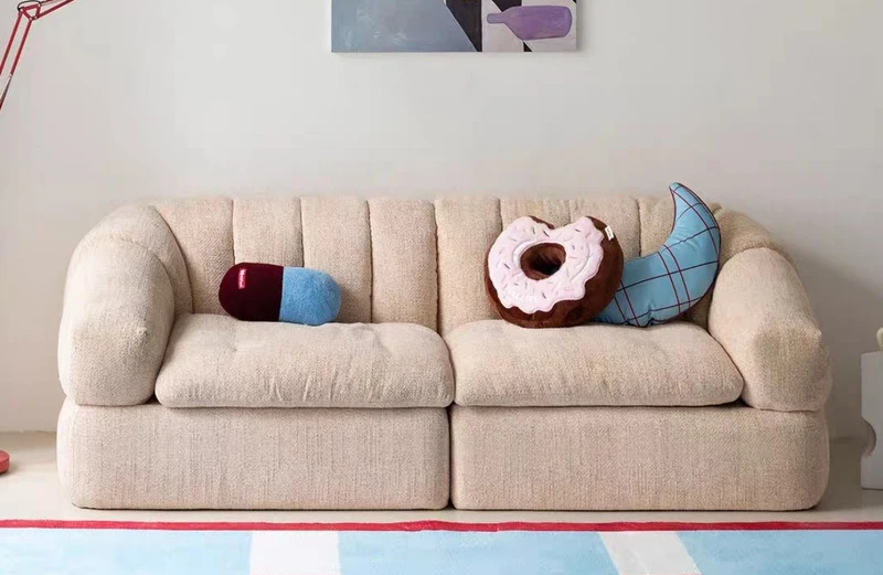 Cream wind soft waxy appearance cloud baa sofa French retro