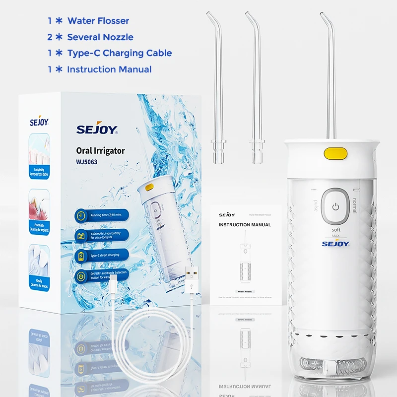 

Портативный ирригатор SEJOY для отбеливания зубов, водный флоссер, очиститель для полости рта, Waterpulse, водный флоссер для зубов