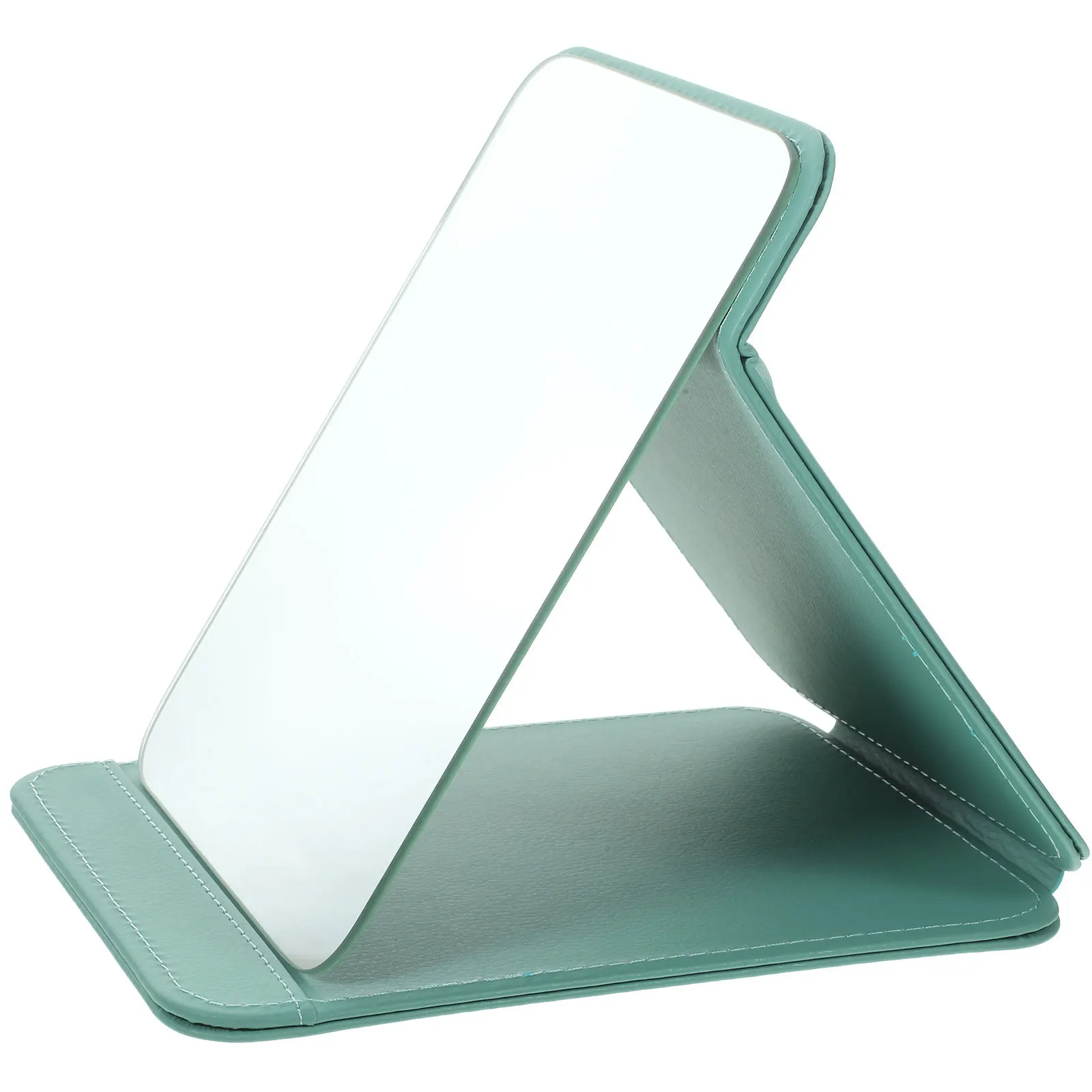 Espejo de maquillaje plegable elegante, Base estable de construcción de PVC PU resistente para escritorio, dormitorio, tocador, diseño ligero y apto para viajes