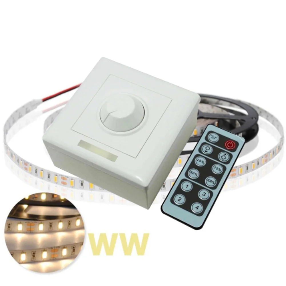 12V 24V DC Dimmer Switch for LED Strips 12 Key Knob Control For PWM Dimming Module for Garage Basement Workshop Lighting