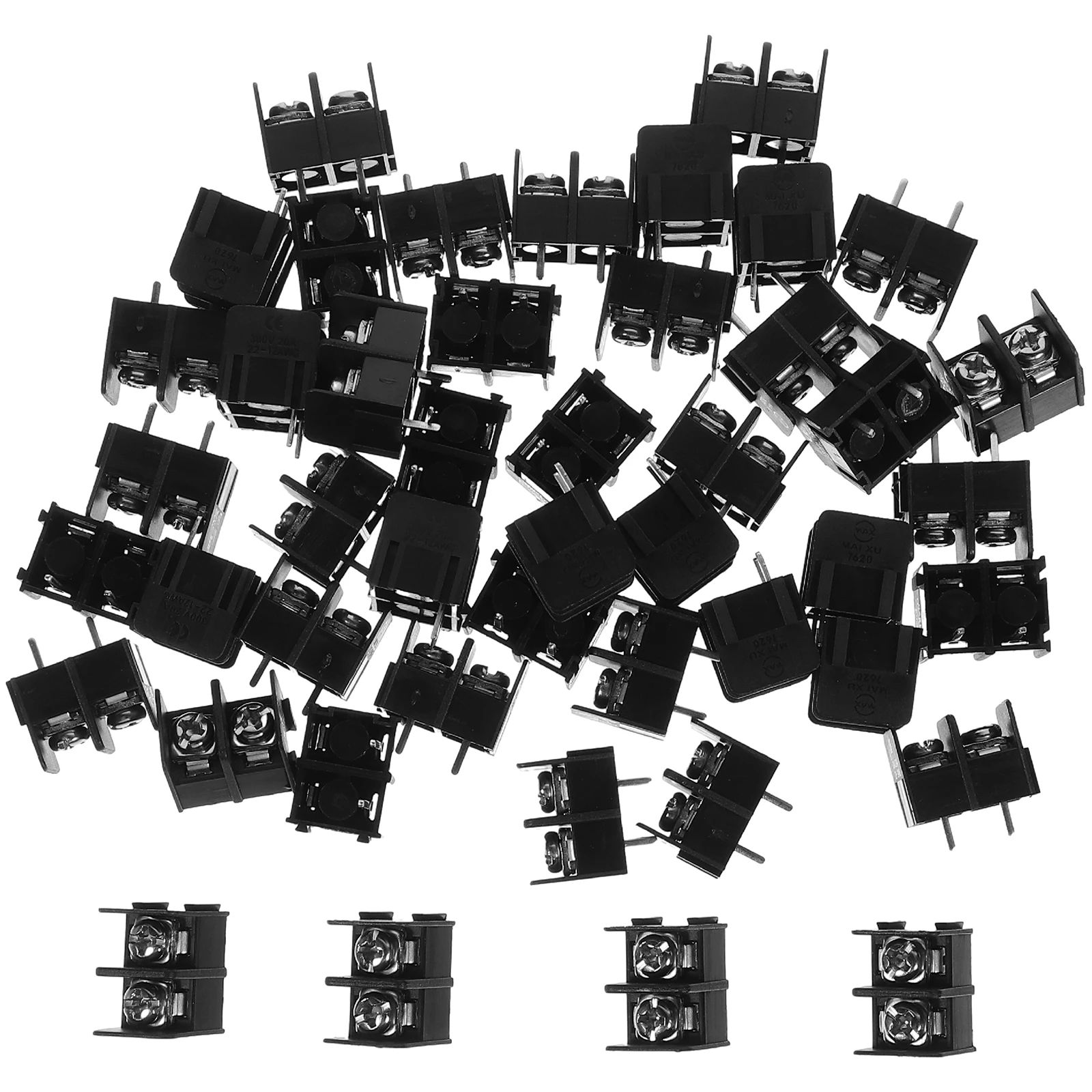 

50pcs Screw Terminal Blocks 2Pin 7 62mm Pitch Electric Connectors PCB Copper Wire Terminals Insulating