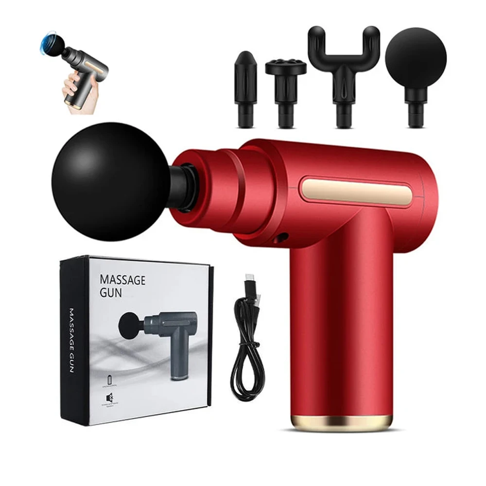 Portable Button Fascia Gun Deep Tissue Massage Mini Lightweight and Adjustable Speed Massage Equipment Suitable for the Body