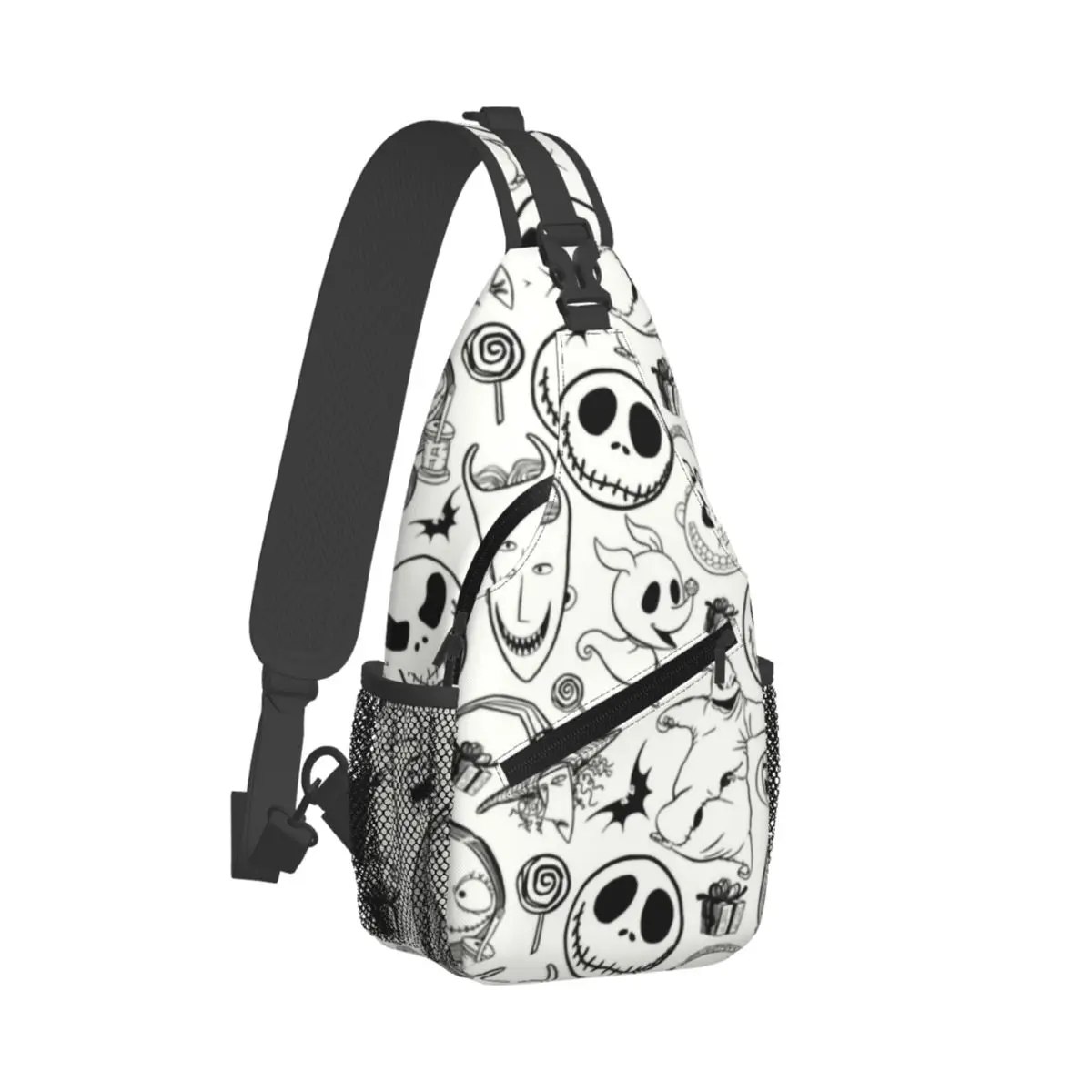 Personalizado pesadelo antes do natal ombro crossbody peito mochila ombro sacos jack skellington mochila de ombro