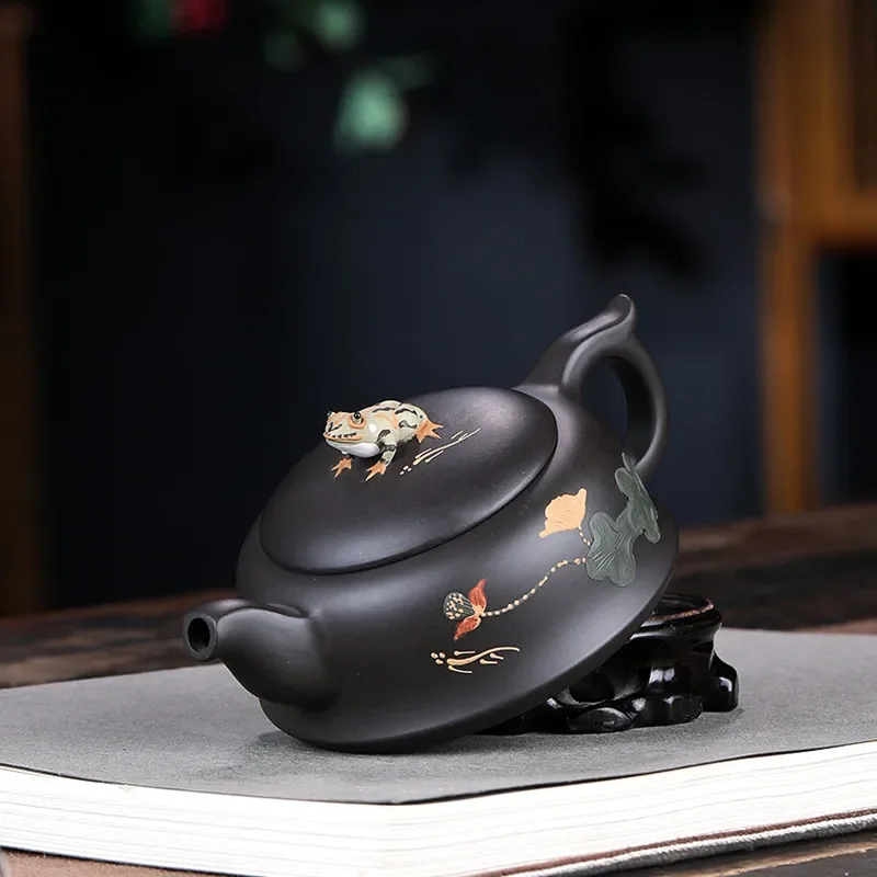 250ml Retro Yixing Teapot Purple Clay Xishi Pot Household Handmade Shape Pot Kettle Home Drinkware Dahongpao Oolong Tea Tea Set