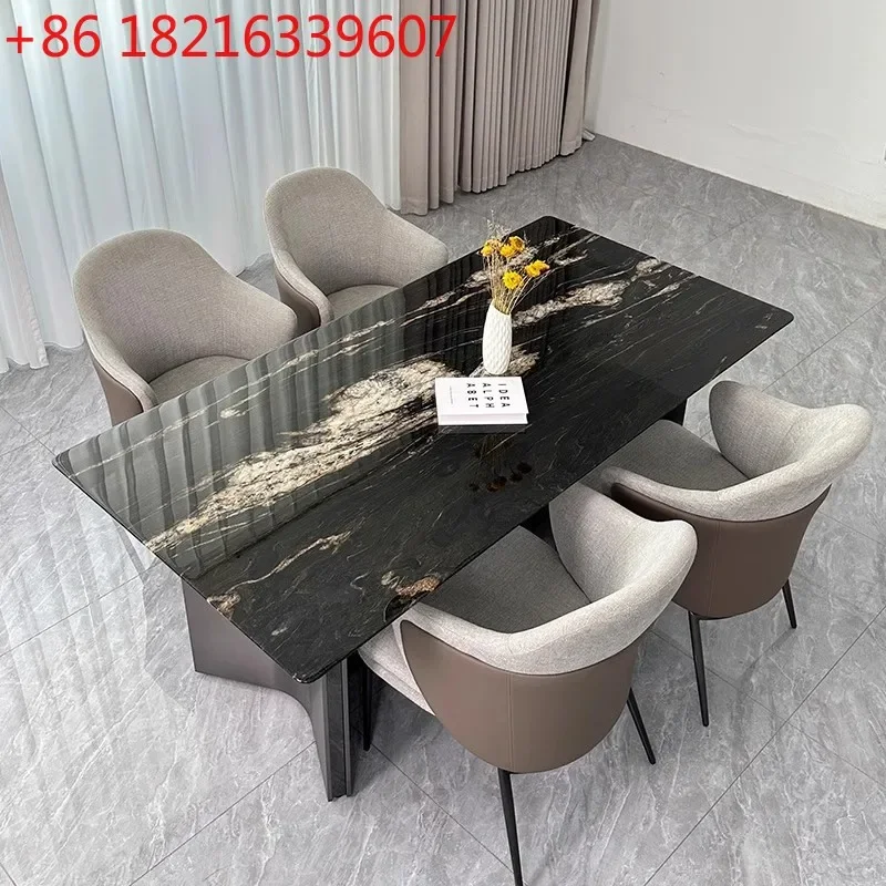 YAO Italian natural luxury stone universe gold marble dining table light luxury high-end