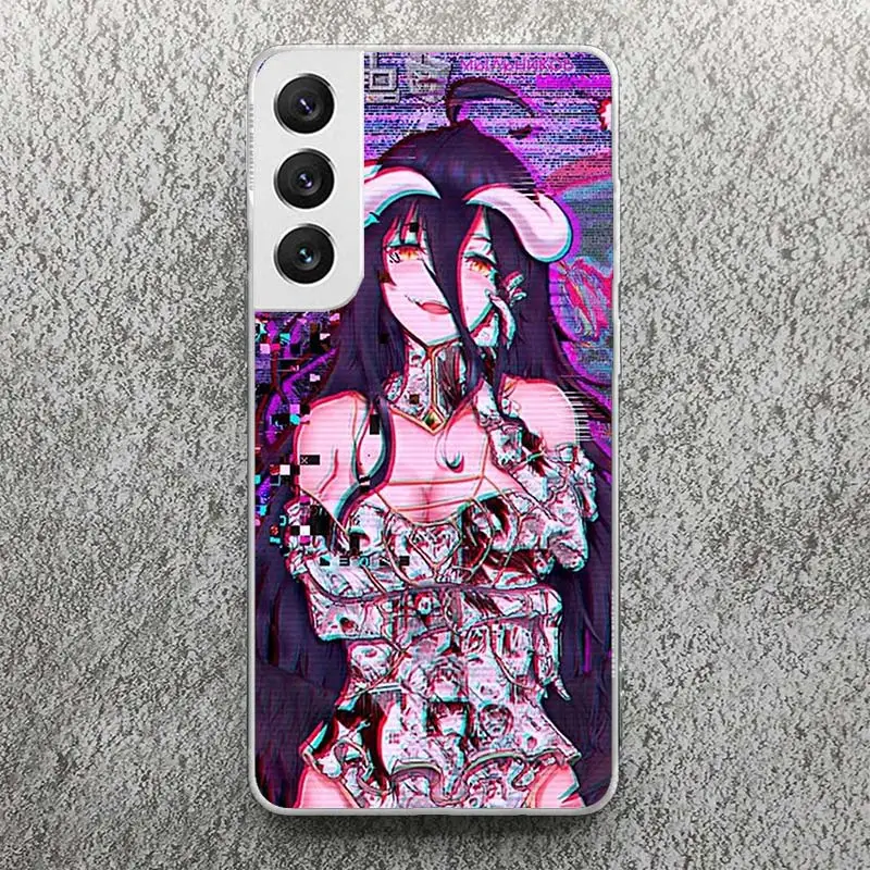 LEWD Sad Girl Japanese Anime Print Soft Case for Samsung Galaxy S25 S24 S23 S22 Ultra S21 Plus S20 FE Phone Shell S10 + Pattern