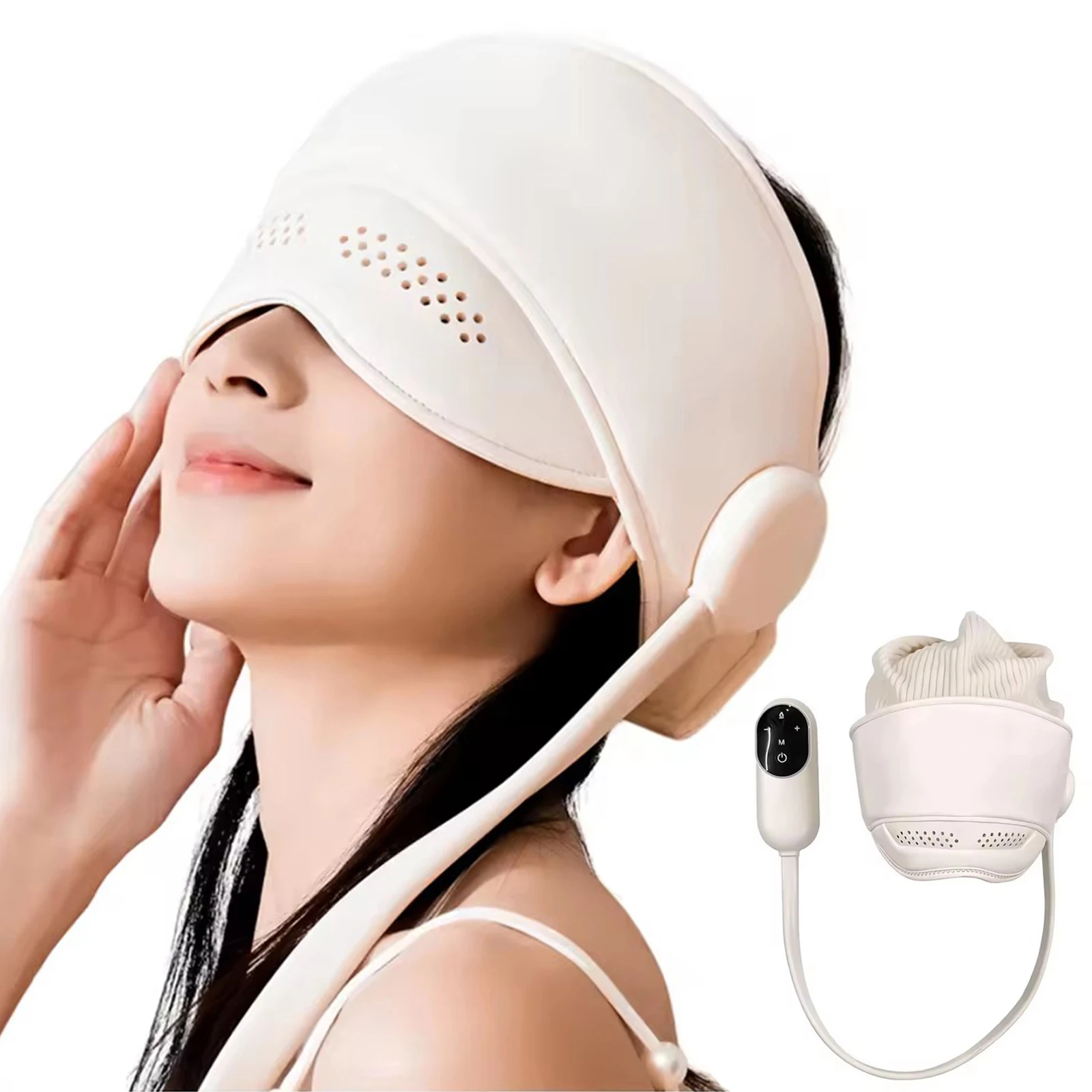 

Graphene Heating Head Massager – Air Pressure & Eye Hot Compress for Relaxation & Better Sleep Relax Improve Sleep Stress Relief