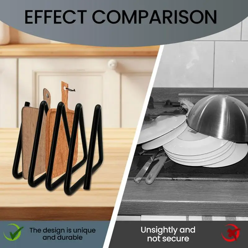 Cutting Board Rack Triangle Baking Tray Rack Multi-Purpose Space-Saving Cutting Board Organizer For Dorm Room RV Butcher Station