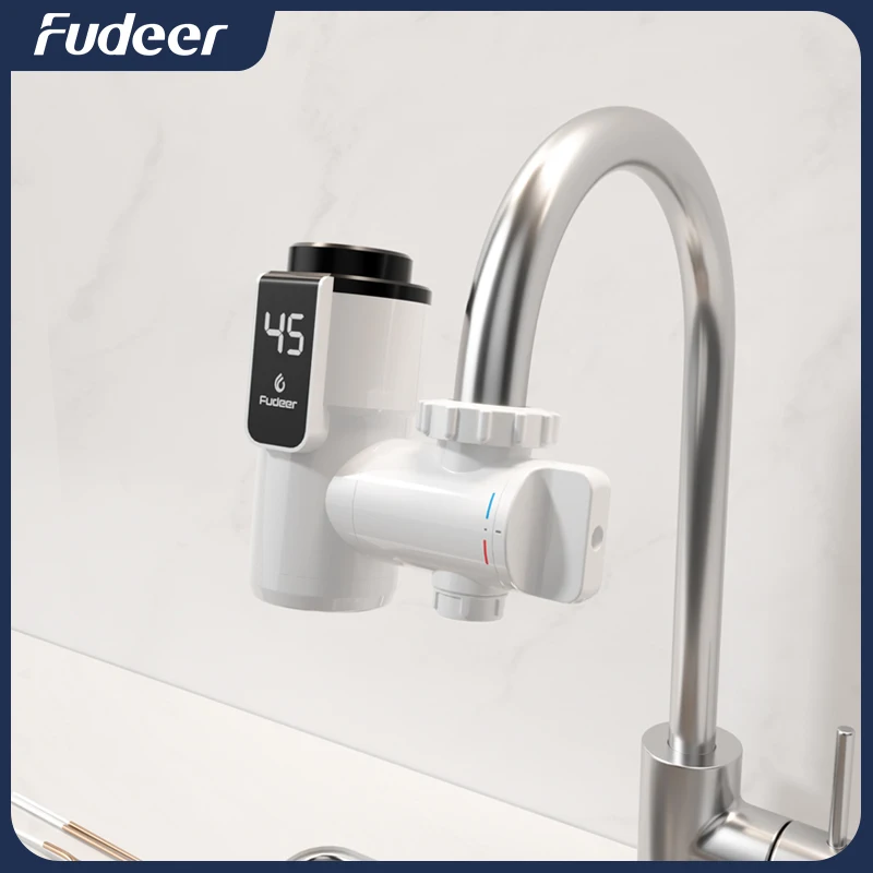 

Fudeer Kitchen Instant Eectric Water Heater Tap Hot Water Faucet Heater Cold Heating Faucet Tankless Instantaneous Water Heater