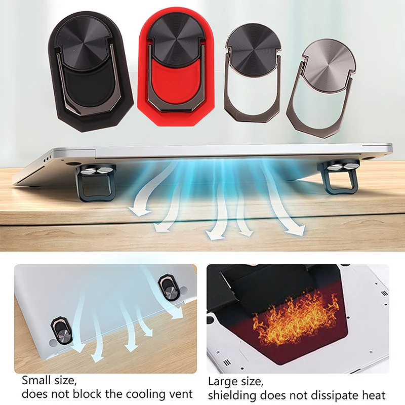 2Pcs Invisible Mini Cooling Stand Feet Zinc alloy Foldable Laptop Non-slip Base Bracket Support For Tablet Keyboard
