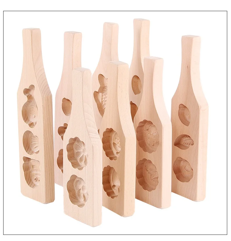 HeMu-Eco-friendly Wood Cake and Moon-Cake Mould Animal Flower Multi-lattice Cake Mold, Three-Dimensional Ice Cream Pastry Making