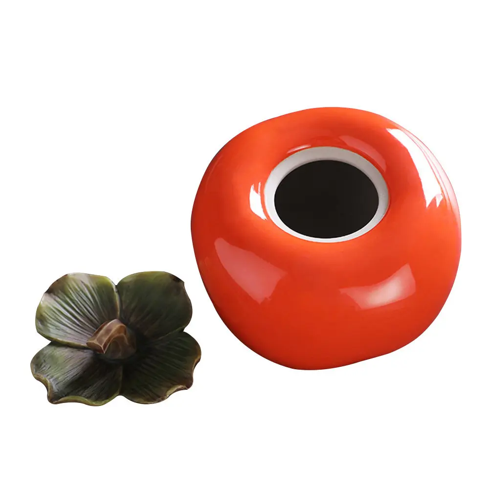 

Multifunctional Deep Orange Ceramic Canister for Tea Coffee Bean Storage Smooth Sealing Jar Home Organizer Tea Canister