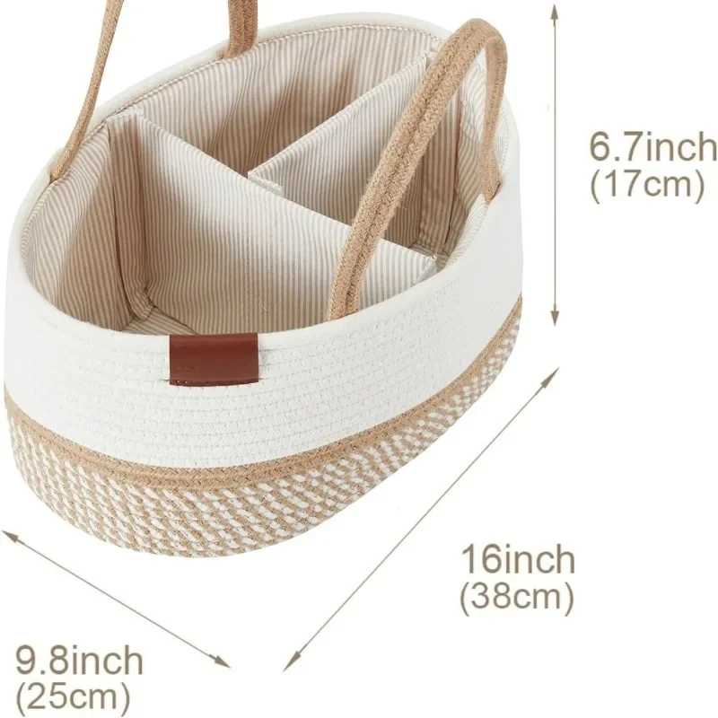 New Multi-functional Portable Mother\'s Bag for Outdoor Travel Handmade Cotton Rope Diaper Bag Baby Diaper Storage Storage Basket