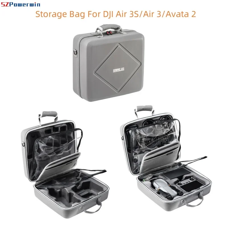 SZPowerwin Portable Storage Bag for DJI Air 3S/Air 3/Avata 2 Shockproof Protective Shoulder Carry Case for DJI Drone Accessories