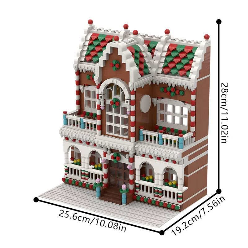 MOC 1779 Uds. Serie creativa de regalo de Navidad casa de pueblo de invierno modelo de bloques de construcción DIY ladrillos montaje rompecabezas juguetes para niños