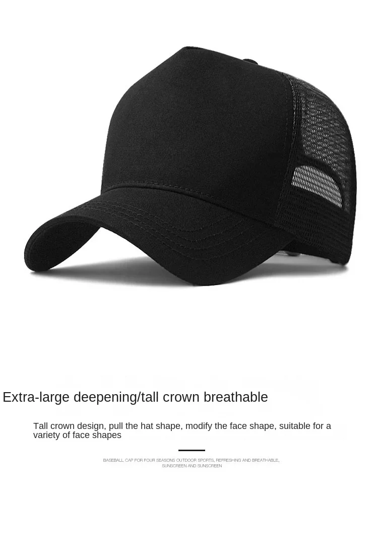 Big Head Man große Mesh Baseball Hüte im Freien plus Größe Sport kappen Papa übergroße Trucker Cap 56-61cm 62-66cm – Detail 10