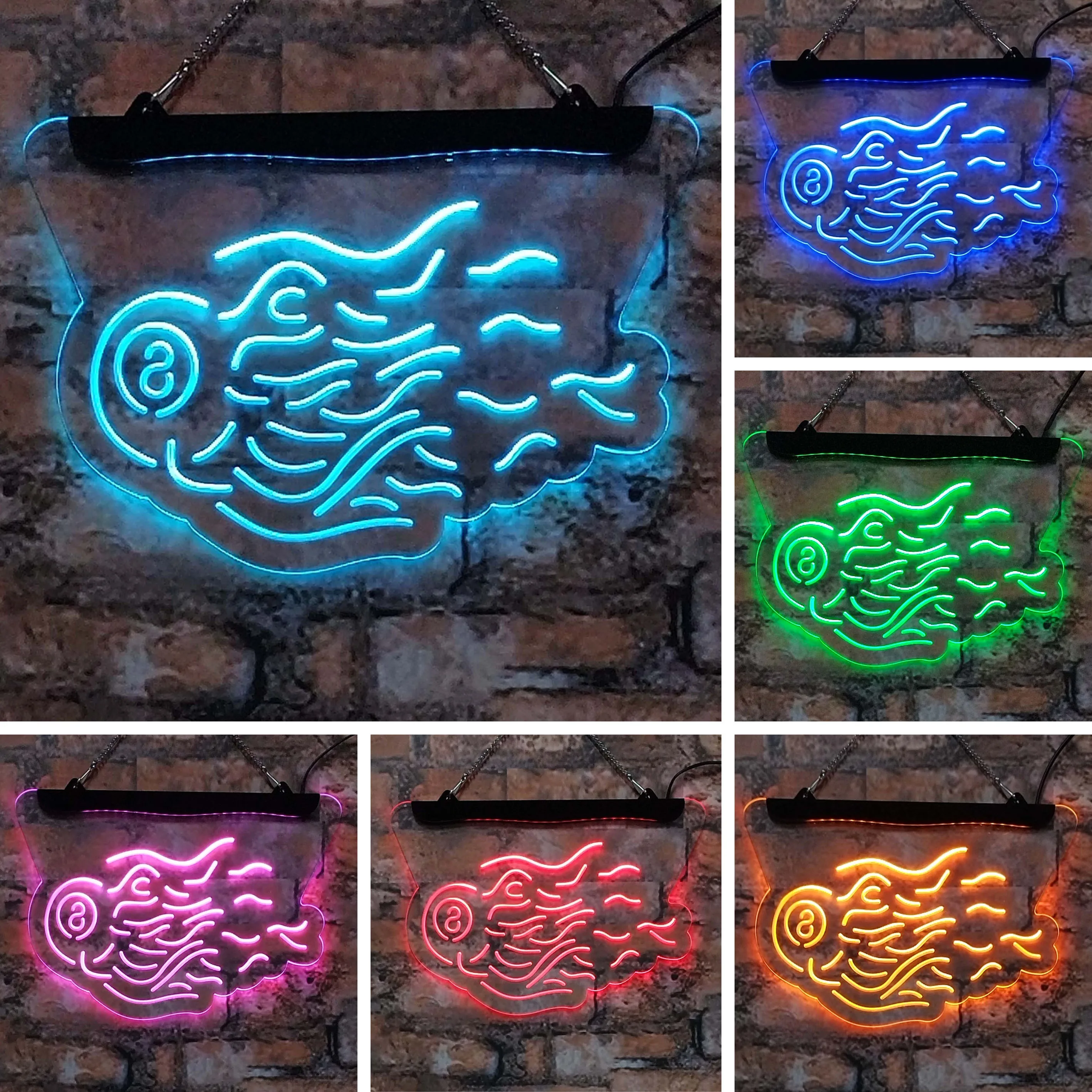 Billiard room, arcade, bar, club, LED neon sign, acrylic board, home decoration, interior wall art, blue 20*30, for room, store