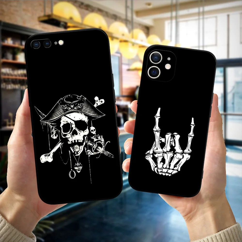 Black Tpu Case For ZTE blade A3 A5 A7 2019 A31 lite plus A51 A71 A7S V2020 L210 L8 smart vita 2022 v30 Mask Fingers Skull