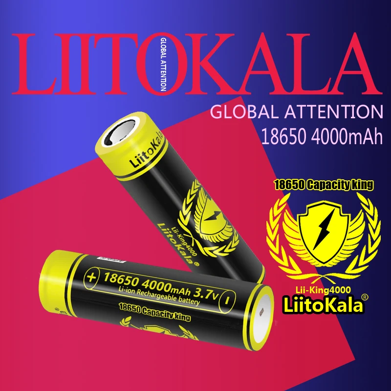 1-30pcs LiitoKala Lii-King4000 18650 4000mah Battery Highest Capacity CDR 10A 3.6V Reachargeable BatteryFor VapeMod Flashlight