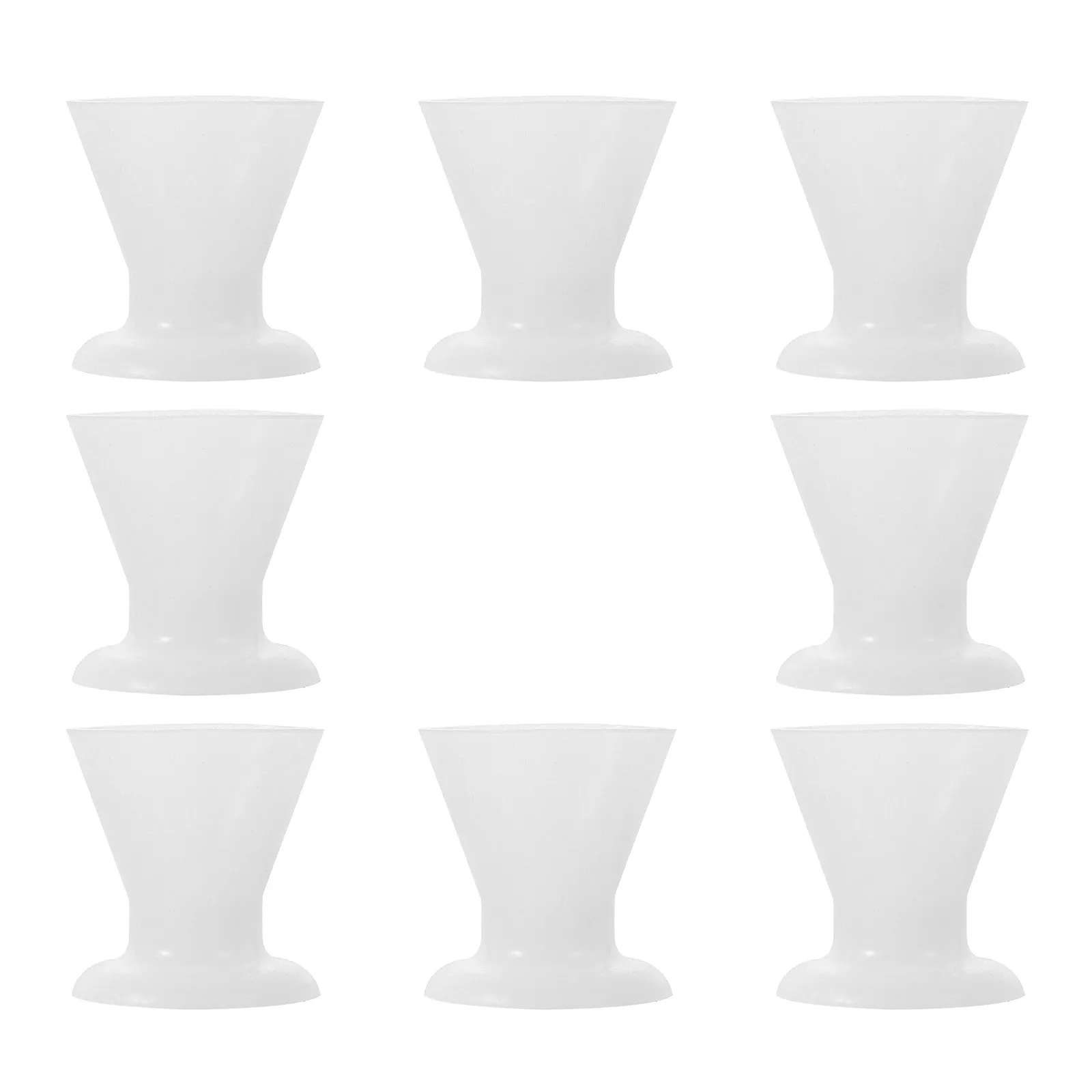 8Pcs Dental Silicone Resin Mixing Cups Thickened Base Flexible Non-Stick Bowls Anti-Slip Stable Chemical Resistant Reusable