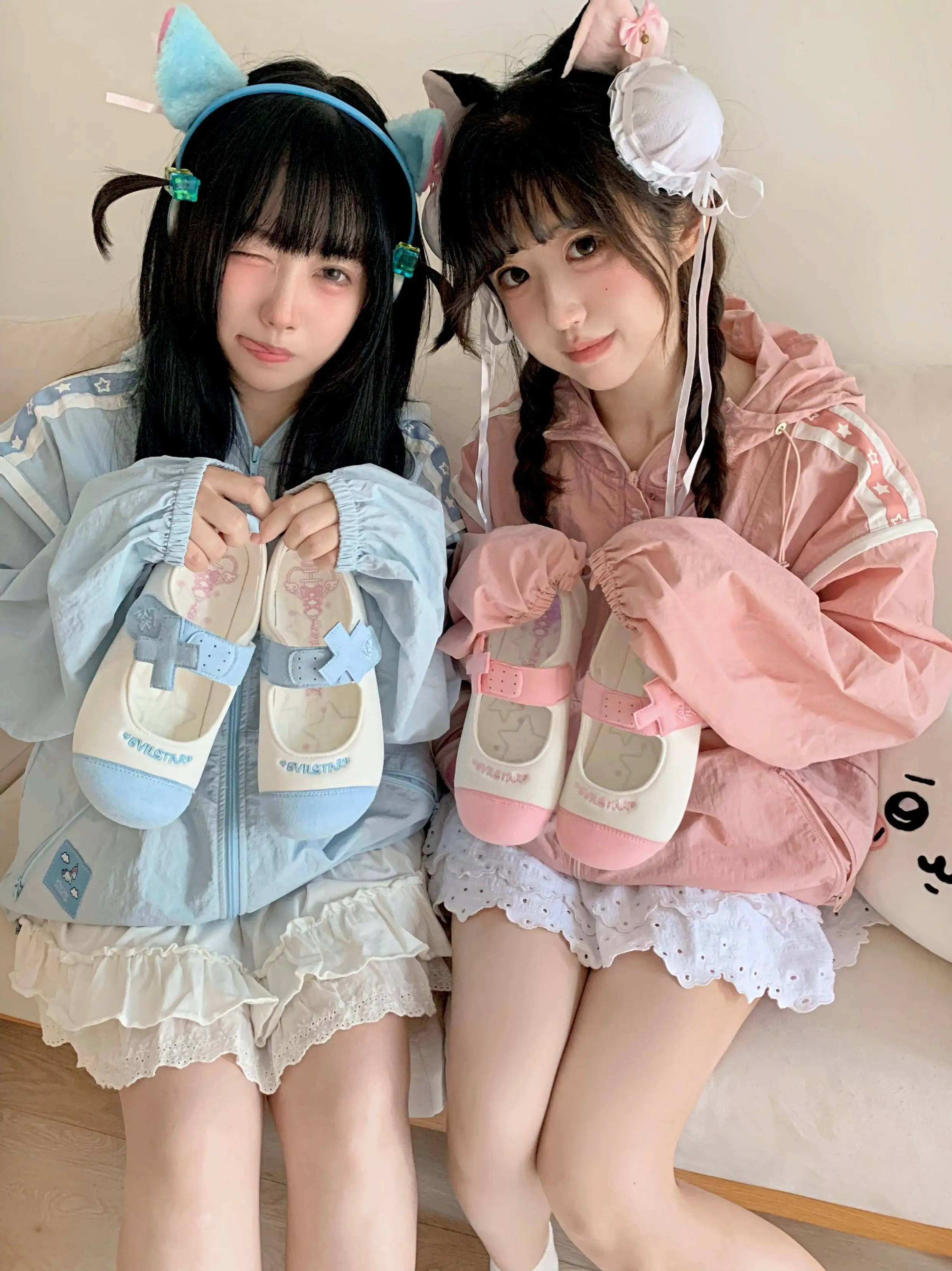 

Japanese Original Comfortable Mary Jane Shoes Sweet Kawaii Velcro Buckle Flat Casual Shoes Spring Autumn Daily Soft Shoes Women