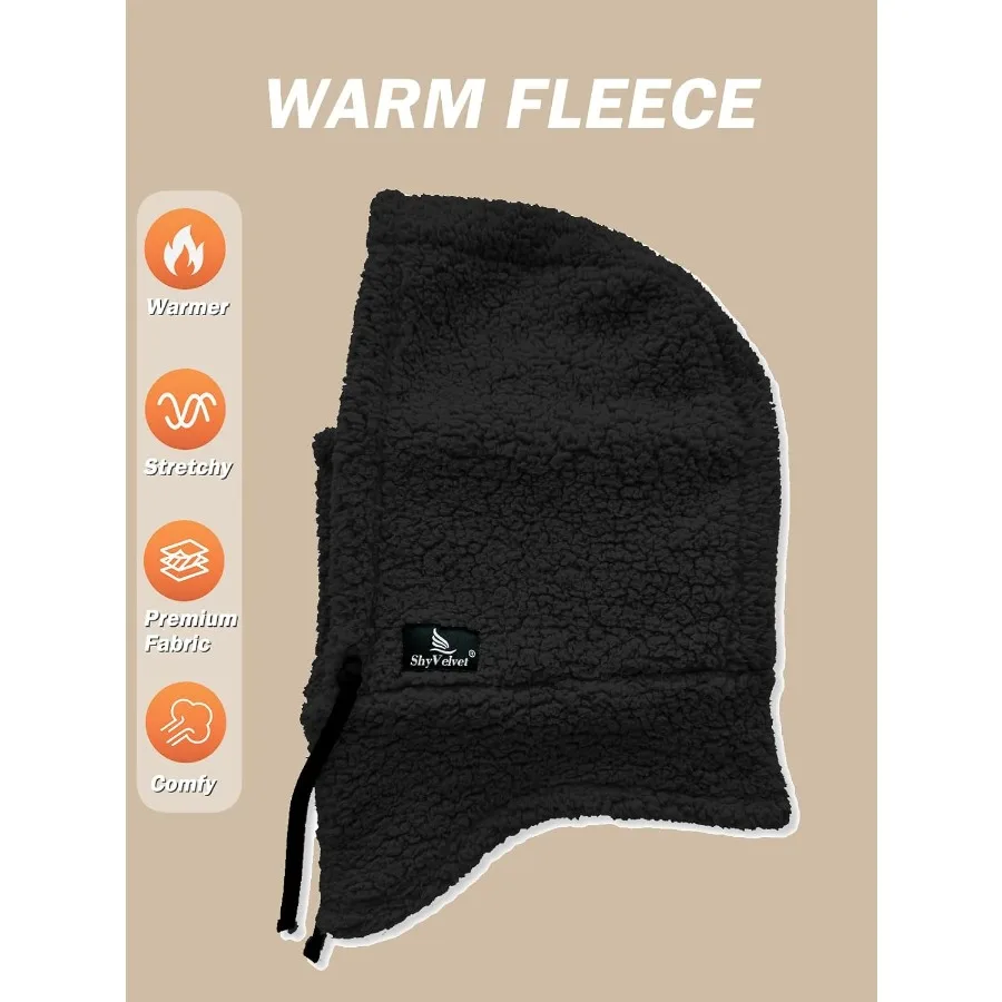 Maschera da sci con cappuccio Sherpa in velluto timido Passamontagna resistente al vento Maschera da sci in pile invernale per uomo e donna