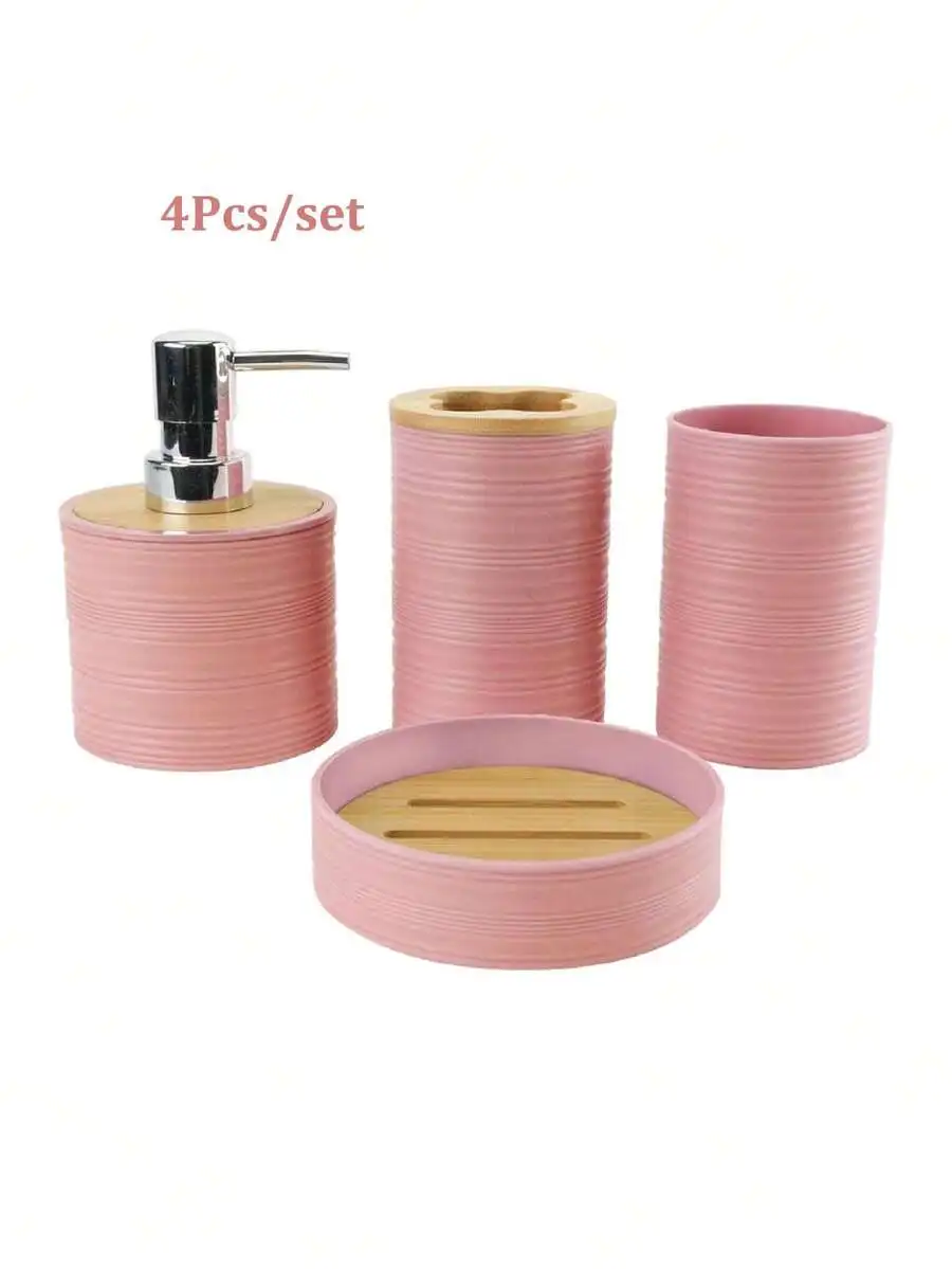 10Pcs/Set Bathroom Accessories Set With Trash Can, 2PCS Soap Dispensers, Soap Dish, Toothbrush Holder, Toothbrush Cup,Toilet Bru