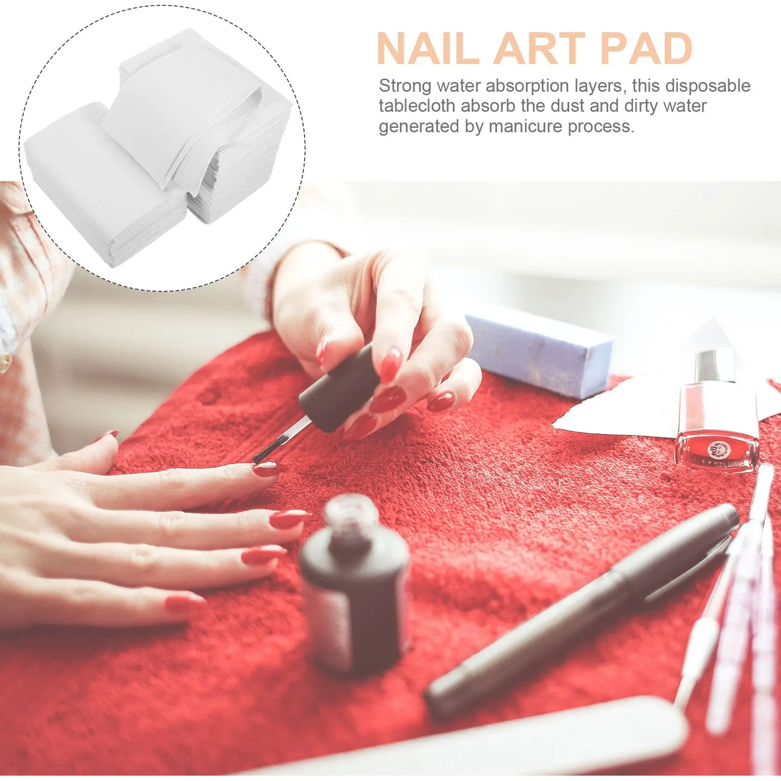 125 Uds. Tapete de mesa de belleza desechable, almohadilla para uñas, suministros de salón de Spa para manicura, mantel de papel para limpieza blanca