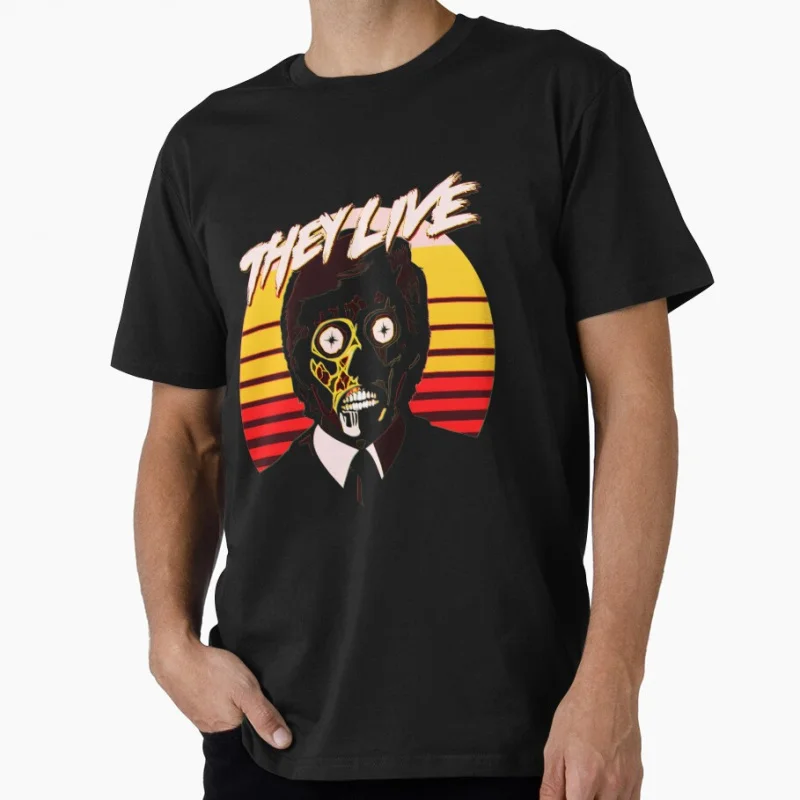 

Consume Buy Sleep No Thought And Watch TV They live Vintage Aliens Horror Halloween Gift t shirt for man Large size tops