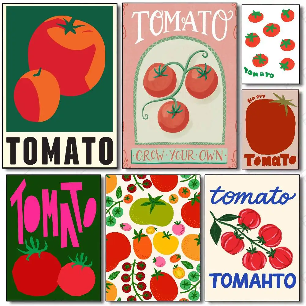 Tomato Art Poster Art Sticky Wall Waterproof Home Living Room Bedroom Bar Aesthetic Decoration