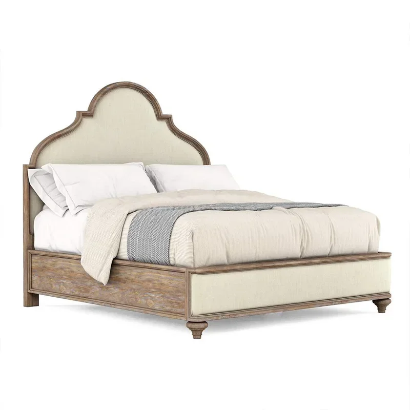 American retro solid wood bed household 1.5 high-end oak bed simple French 1.8 master bedroom retro double bed 2 meters